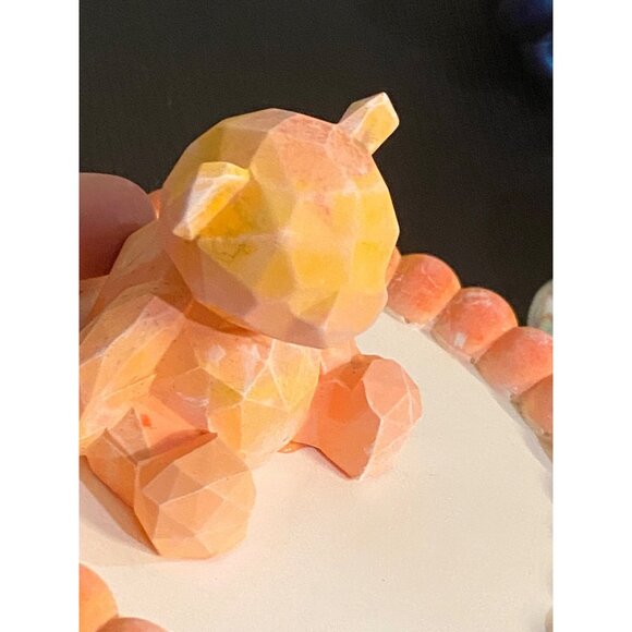 Handmade ceramic resin Geometric Teddy Bear Soap Trinket tray - Picture 4 of 5